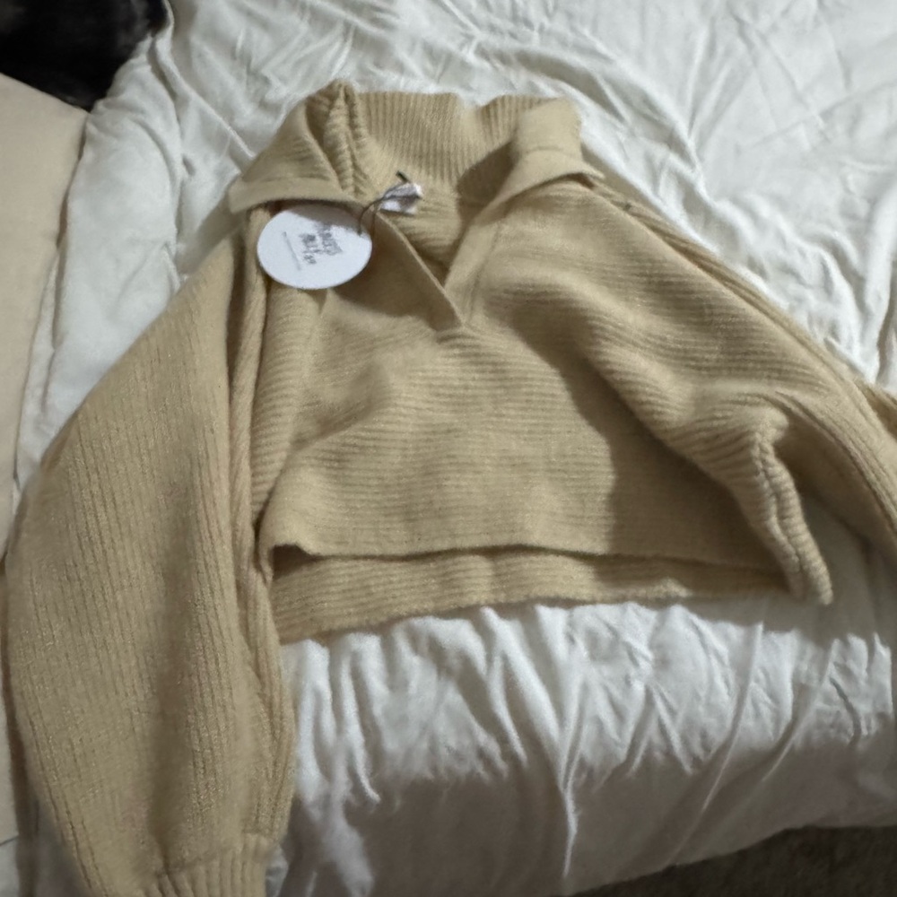 Princess Polly Cream Cowl Neck Sweater